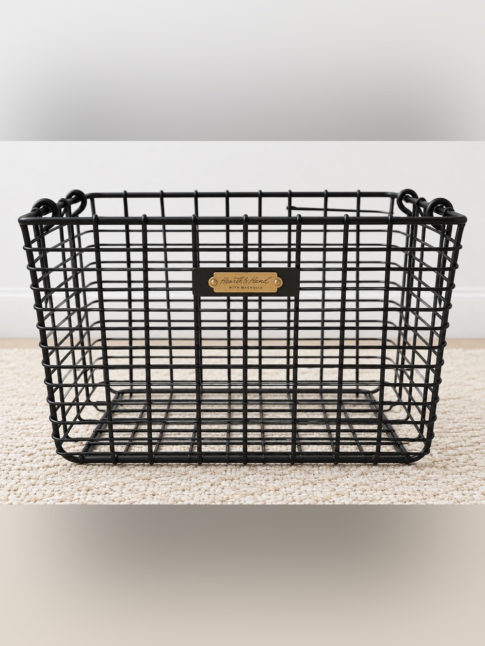 Hearth & Hand Magnolia Medium Black Wire Storage Basket Farmhouse Discontinued
